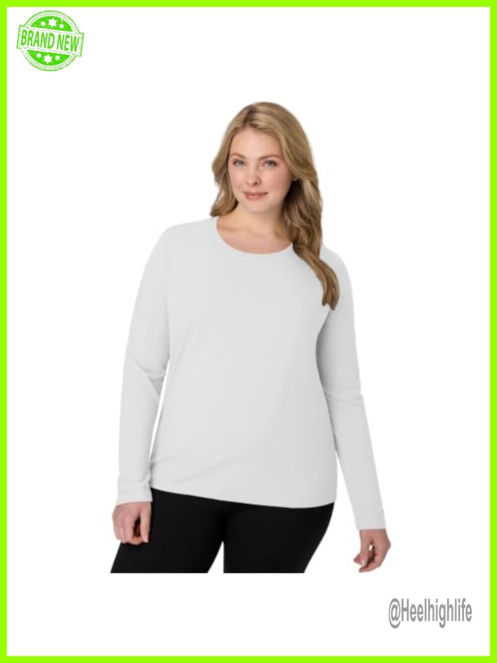 Hanes Long Sleeve Cotton Crewneck Tee Modern Fit Casual Top